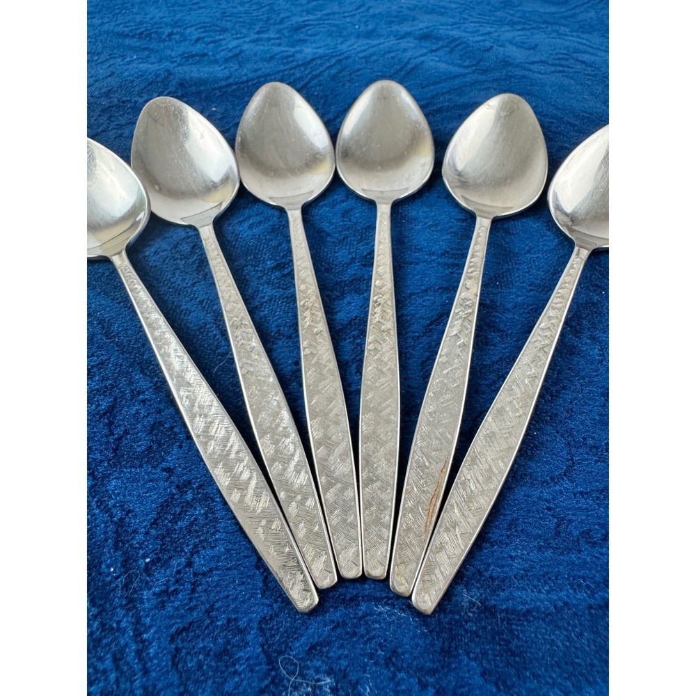 1847 Rogers Bros Carino Stainless Teaspoons Set of 6 International Silver MCM